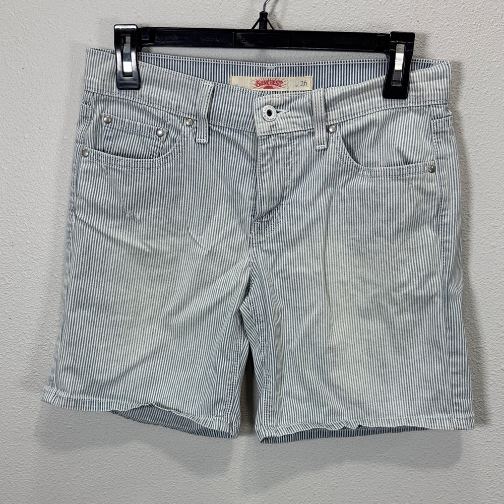 SunCrest by Levi's‎ Blue Striped Jean Shorts